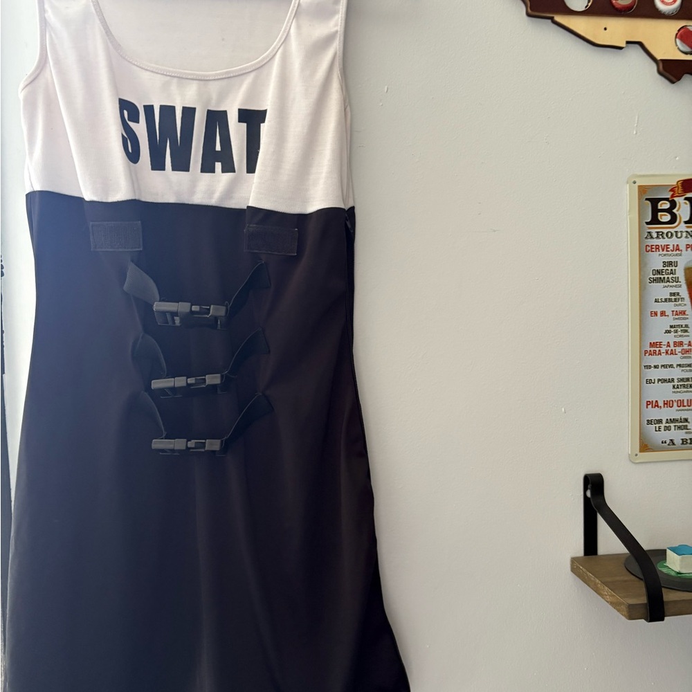 SWAT Black and White Dress